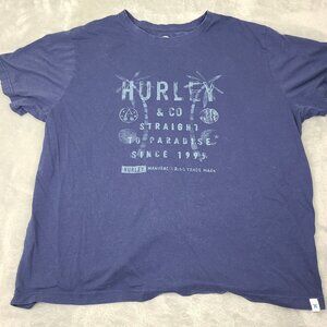 Hurley T Shirt Mens 2XL Blue Straight to Paradise Since‎ 1999 T-Shirt